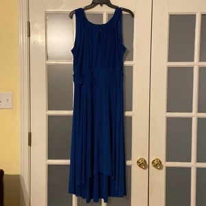 Blue halter floor length dress